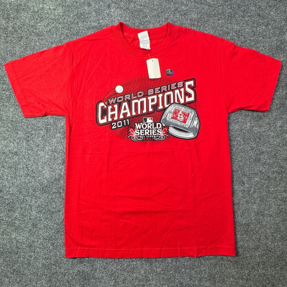 St Louis Cardinals Alstyle T Shirt Mens M Red Champions 2011 MLB World Series